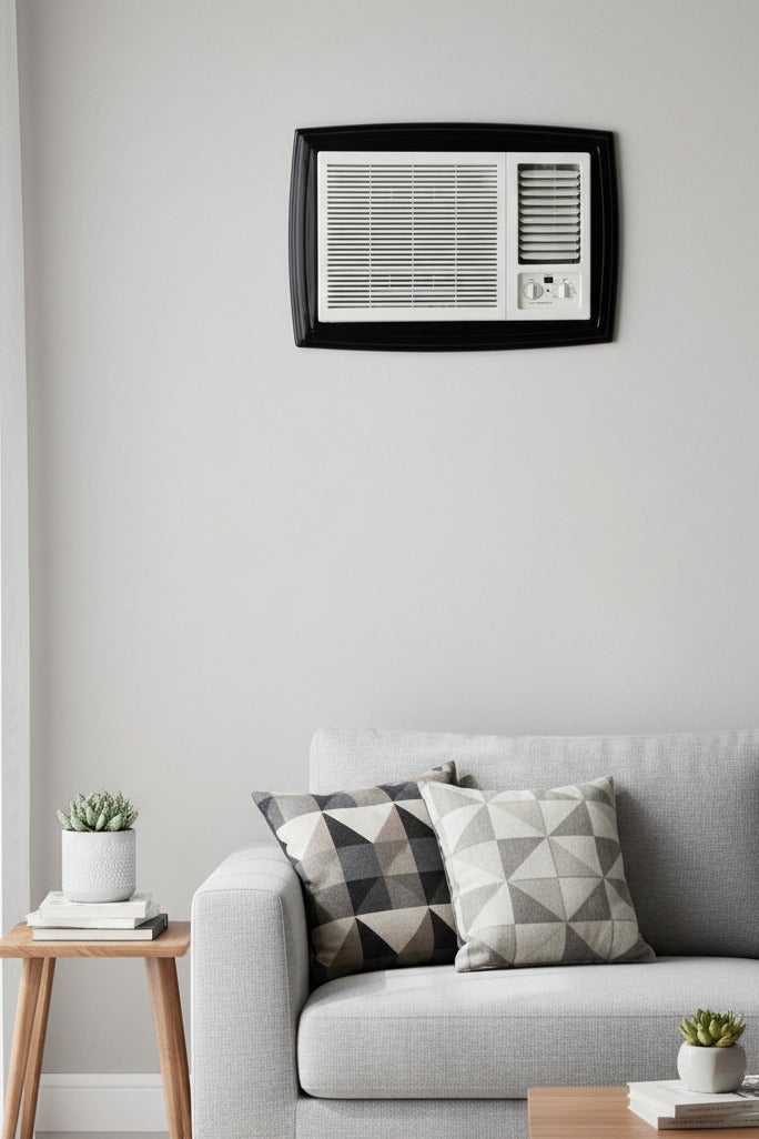 بهنس برواز مكيف شباك بلاستيك اسود جاهز عالي الجودة براويز مكيفات شباك لاحاجة الى مسامير التثبيت اطار و ديكور المكيف الشباك مانعة للغبار والحشرات يحافظ على هواء التكييف كاملا بالغرفة سهولة الفك التركيب التنظيف - Image 4